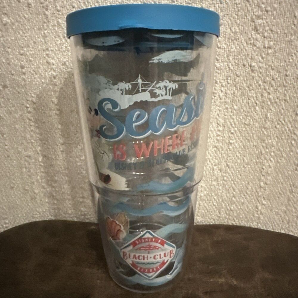 Disney Parks Beach Club Resort Tervis Tumbler Cup 24oz. Nice Condition